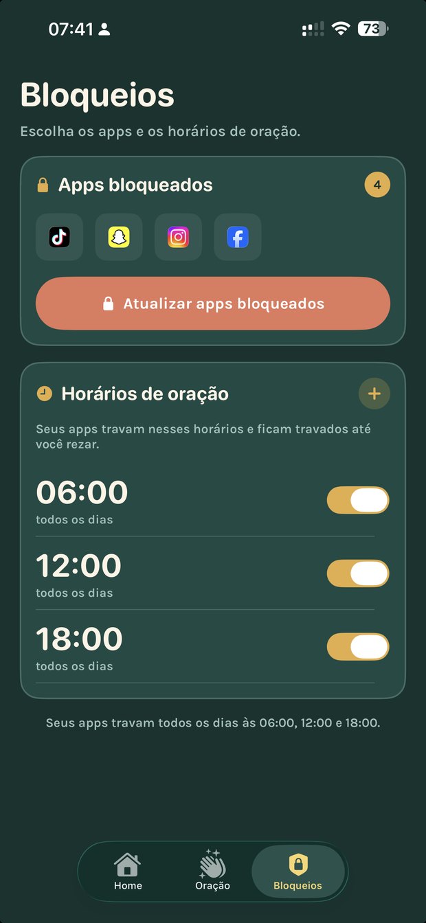 Três horários por dia